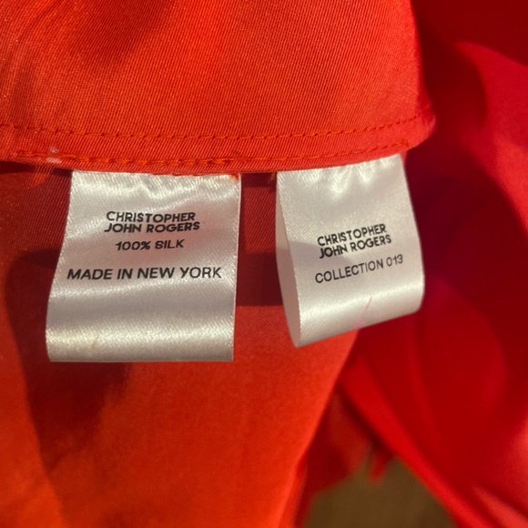 New with tags Christopher John Rogers Tie-front Strapless Origami Red Top Size 6 - Picture 6 of 8